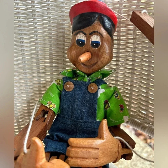 VTG RARE Handmade Pinocchio Beautiful Hand-carved Wooden Puppet Collectible - Picture 1 of 16